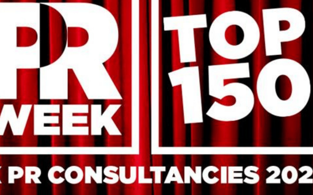 PRWeek Rankings: Touchdown Ranked #7 Tech PR Agency in the UK